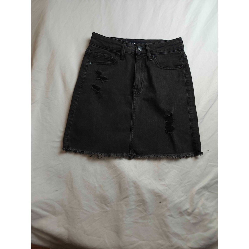 Aeropostale Mini Skirt 000 Black Distressed Grunge Alt Indie Sleaze Festivalwear